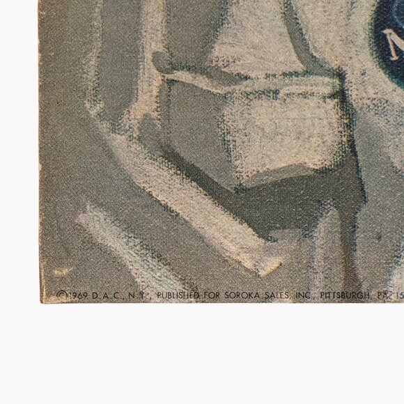 Vintage 1969 framed lithograph Armstrong Aldrin Collins July 1969 Apollo 11 Moon - Picture 5 of 10